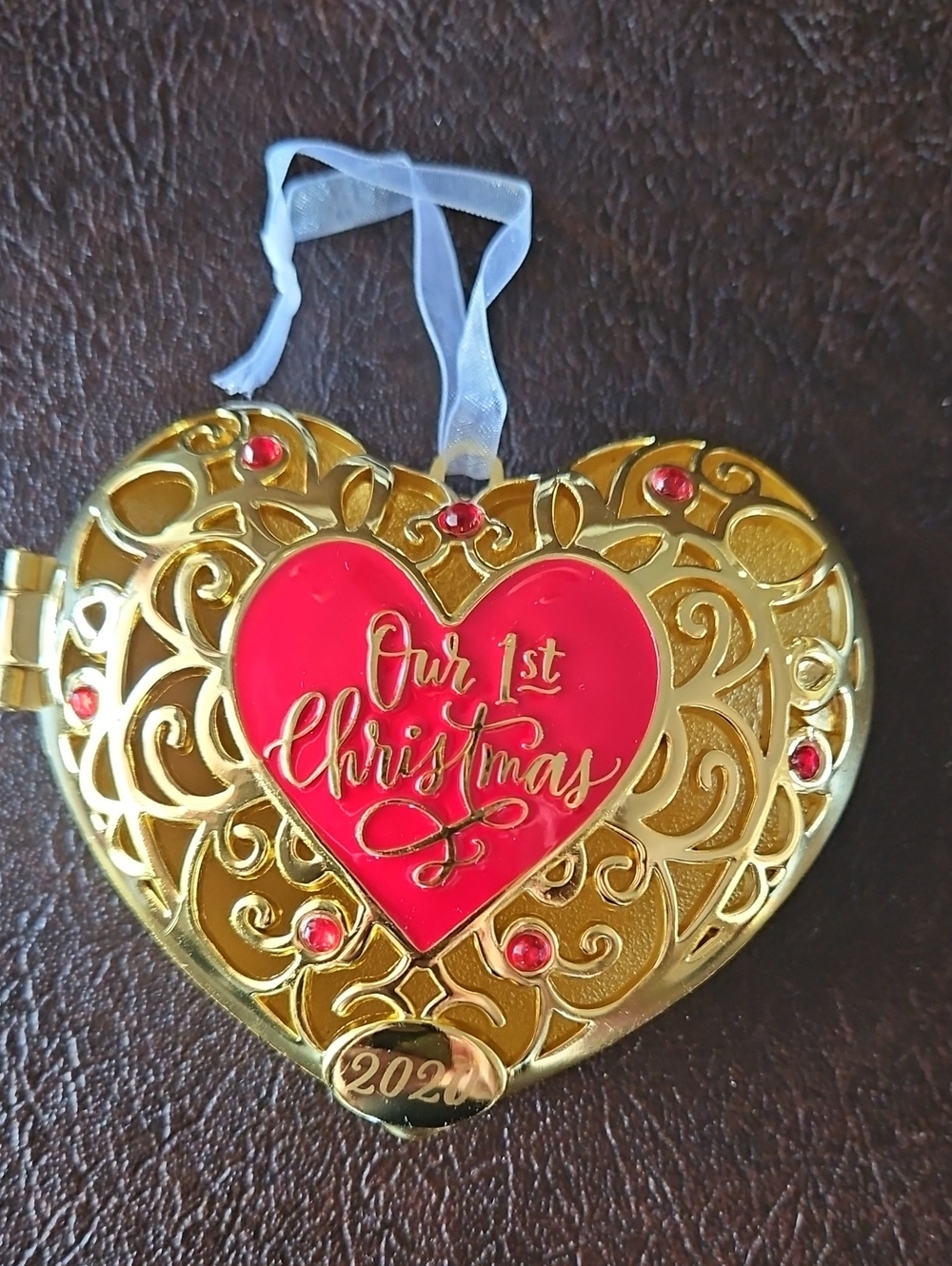 Hallmark Gold and Red Heart "Our 1st Christmas" 2020 Ornament